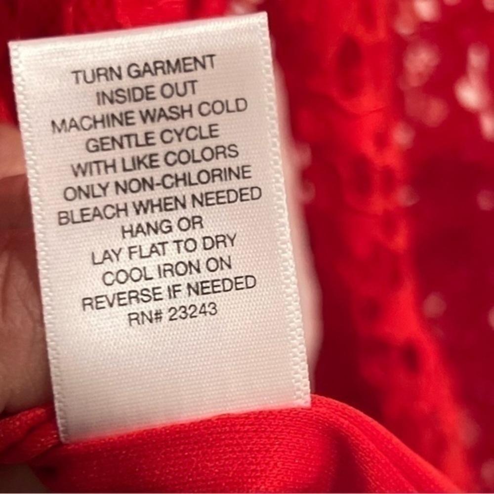 7th ave NY&co - Lace red shirt with ruffled sleeves - medium​ - Picture 6 of 9